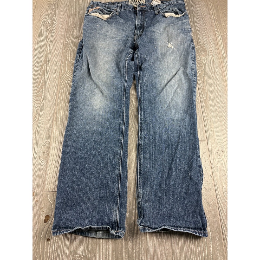 Mens Ariat M4 Low Rise Bootcut Work Jeans Blue Size 36x31 Denim